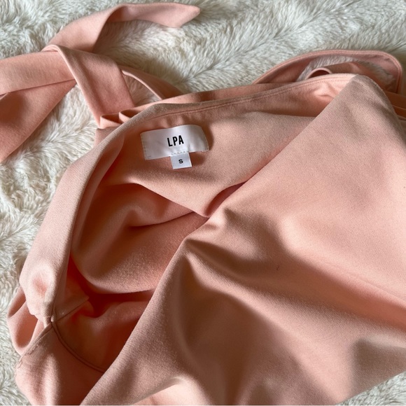 ✨SOLD✨ LPA •  Dress 261 - Halter Tie Back Skater Mini Dress in Blush - Picture 14 of 16